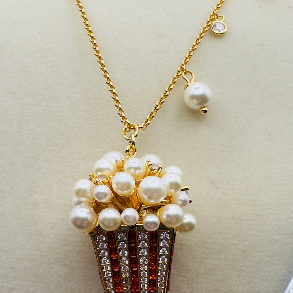 Kate Spade Gold and Pearl Popcorn Necklace